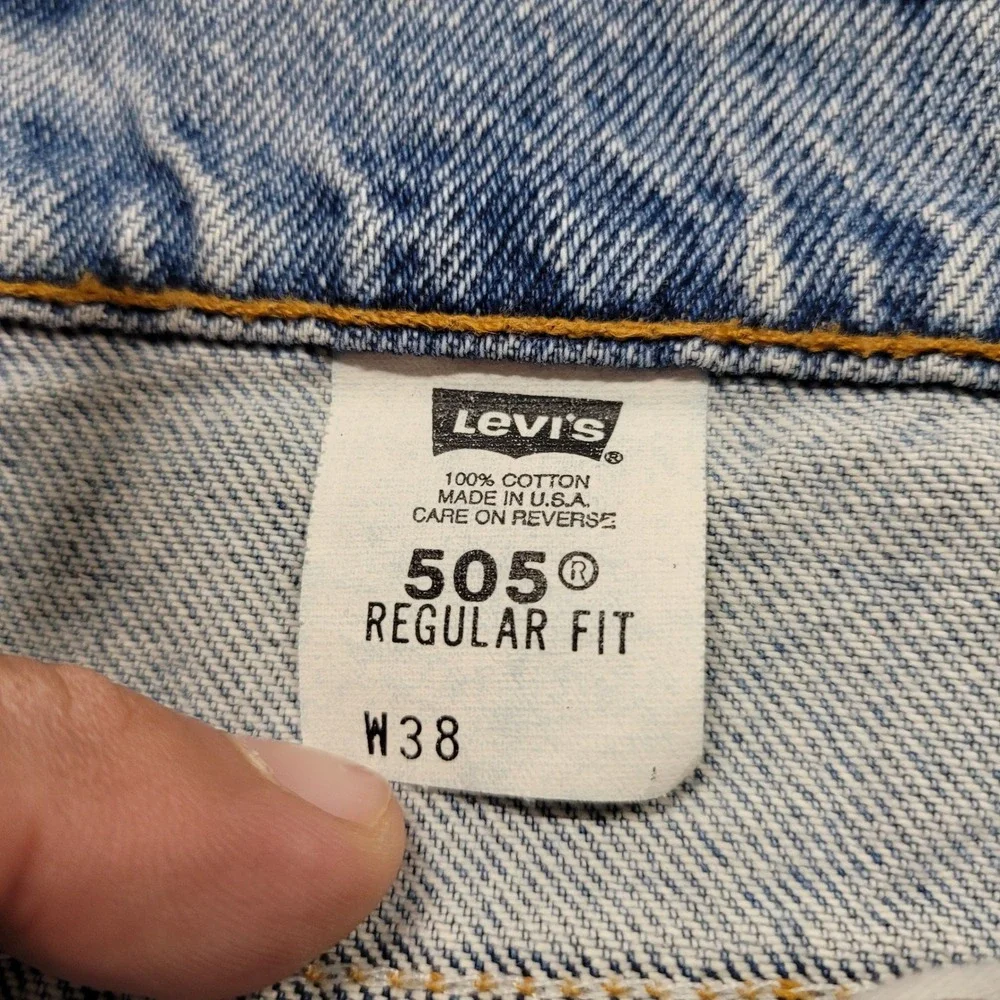 Levi's 505 Shorts Mens 38 Blue Vintage 90s Orange Tab‎ Made in USA Denim Jorts